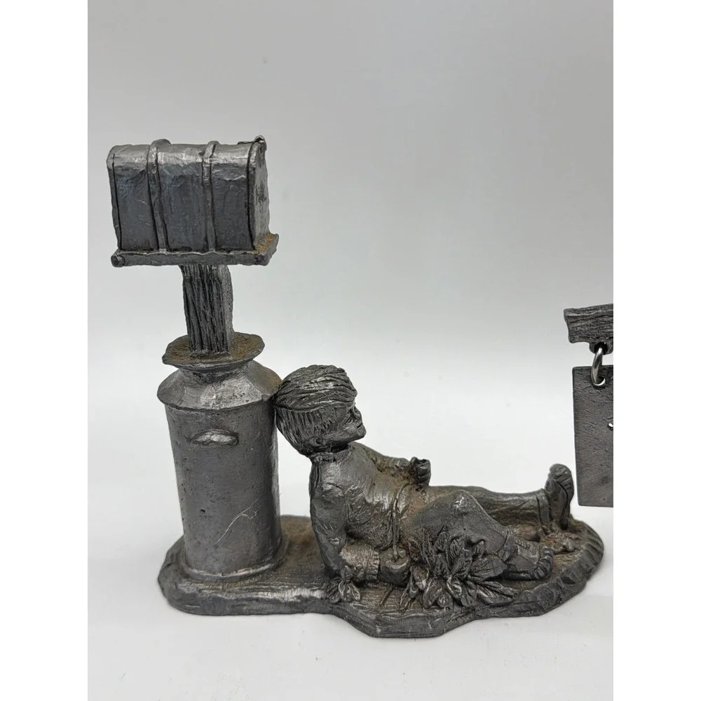 Michael Ricker Pewter Figurines Set 3 Vintage Miniature Sculptures Signed Ltd Ed